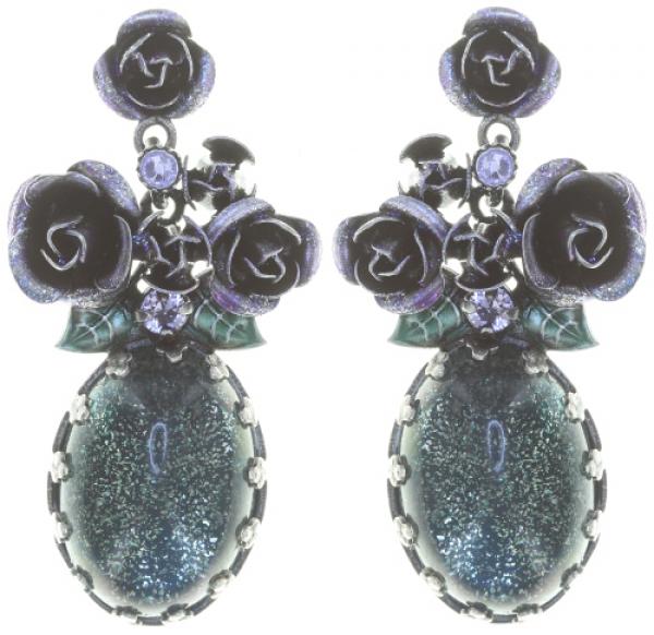 They call me the wild rose earrings in blue/purple - Konplott